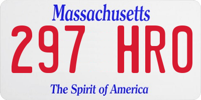 MA license plate 297HR0