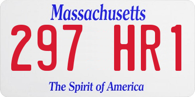 MA license plate 297HR1