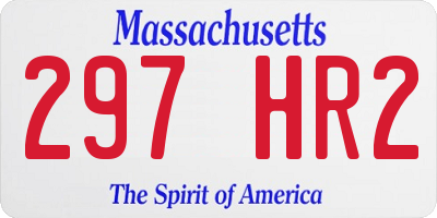 MA license plate 297HR2