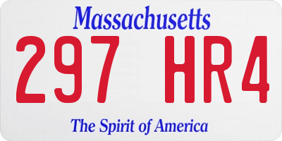 MA license plate 297HR4