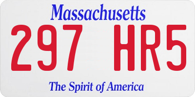 MA license plate 297HR5