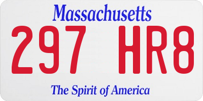 MA license plate 297HR8