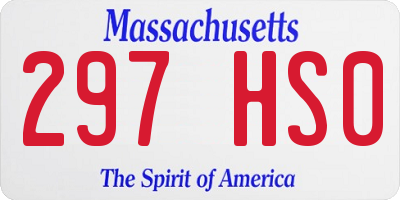 MA license plate 297HS0