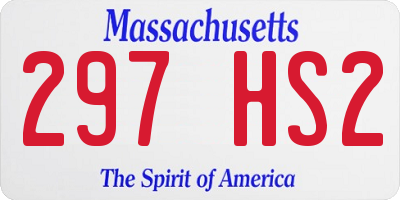 MA license plate 297HS2