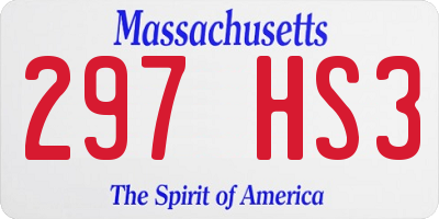 MA license plate 297HS3