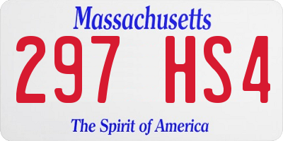 MA license plate 297HS4