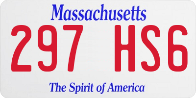 MA license plate 297HS6