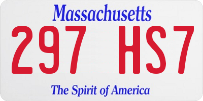 MA license plate 297HS7