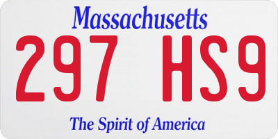 MA license plate 297HS9