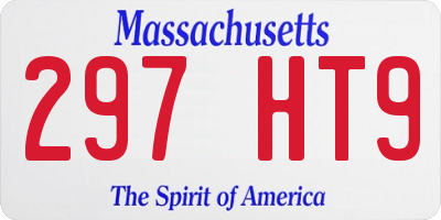 MA license plate 297HT9