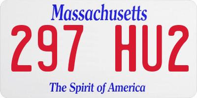 MA license plate 297HU2