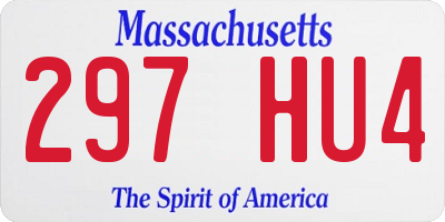 MA license plate 297HU4