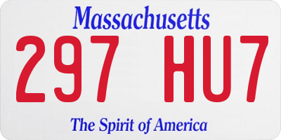 MA license plate 297HU7