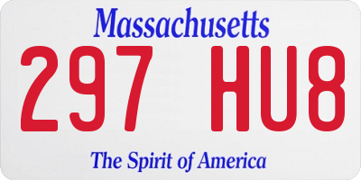 MA license plate 297HU8