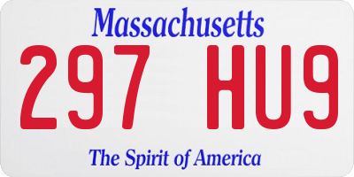MA license plate 297HU9