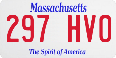 MA license plate 297HV0