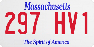 MA license plate 297HV1