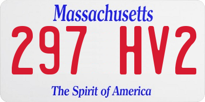 MA license plate 297HV2