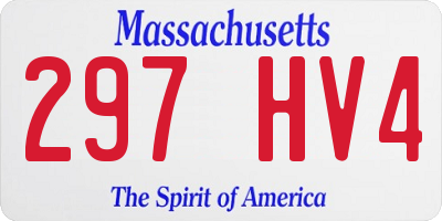 MA license plate 297HV4