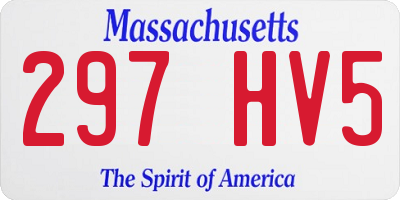 MA license plate 297HV5