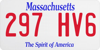 MA license plate 297HV6