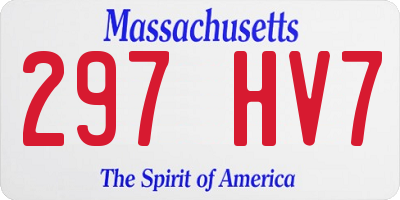MA license plate 297HV7