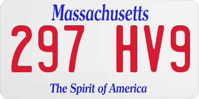 MA license plate 297HV9