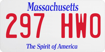 MA license plate 297HW0