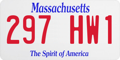 MA license plate 297HW1