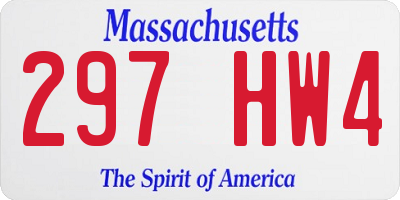 MA license plate 297HW4