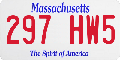 MA license plate 297HW5