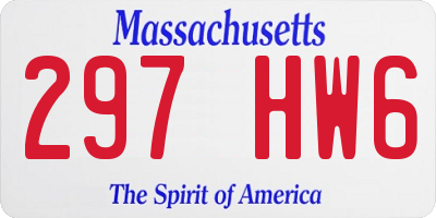 MA license plate 297HW6
