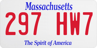 MA license plate 297HW7