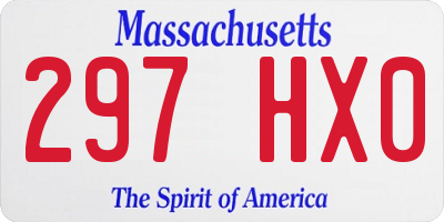 MA license plate 297HX0