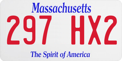 MA license plate 297HX2