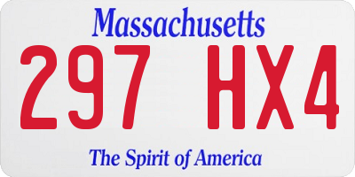 MA license plate 297HX4