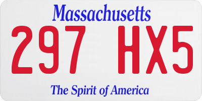 MA license plate 297HX5