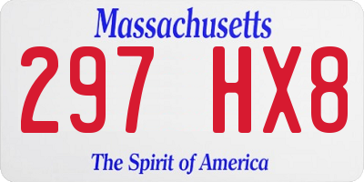 MA license plate 297HX8