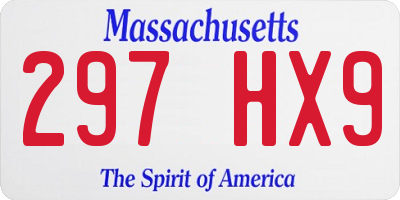 MA license plate 297HX9