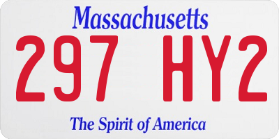 MA license plate 297HY2