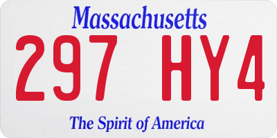 MA license plate 297HY4