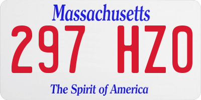 MA license plate 297HZ0