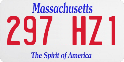 MA license plate 297HZ1