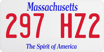 MA license plate 297HZ2