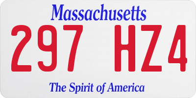 MA license plate 297HZ4