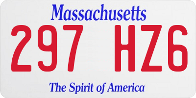 MA license plate 297HZ6