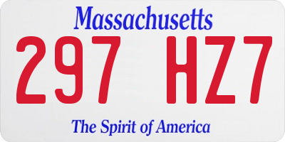 MA license plate 297HZ7