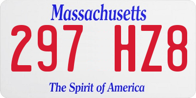 MA license plate 297HZ8