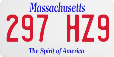 MA license plate 297HZ9