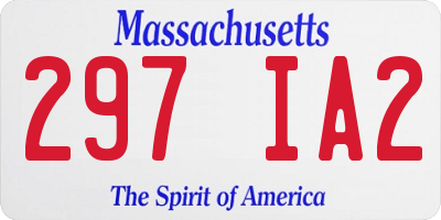 MA license plate 297IA2
